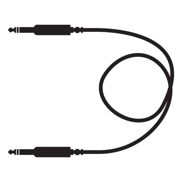 audio cable icon on white background. audio plug for connection sound equipment. plug wire sign. flat style. audio cable icon on white background. audio plug for connection sound equipment. plug wire sign. flat style. amplifier plug stock illustrations
