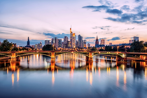 The business district in Frankfurt