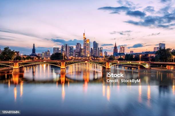 Frankfurt City In Germany Stock Photo - Download Image Now - Frankfurt - Main, Germany, Urban Skyline