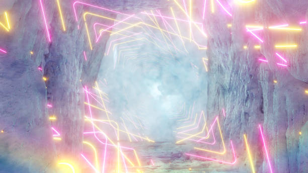 istock Snow Mountain Neon Retro 1354813225