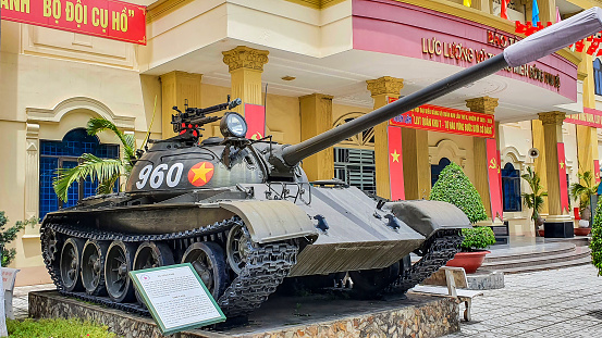 Ho Chi Minh City, Vietnam - August 1, 2020 : T54 Tank On Display At A Museum In Ho Chi Minh City.