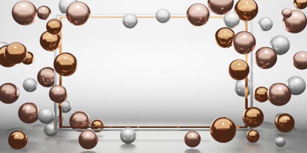 istock Text frames and display frames Surrounded by glass beads pearls colorful beads 3D illustration 1354817249