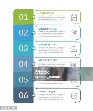 istock Infographic Template with 6 Steps 1354817994