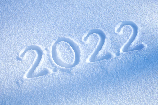 Text written in the snow, 2022.
