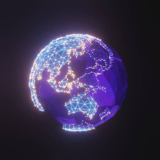 istock Abstract concept image of planet Earth with plexus effect 1354825245