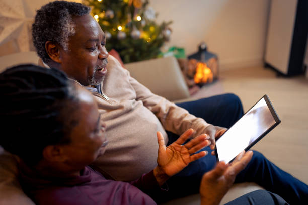 istock Black senior couple having a video call 1354825360