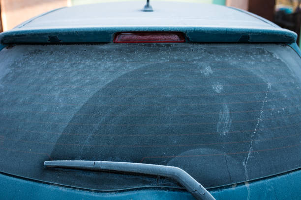 istock A matte car in the winter. Hoarfrost by car 1354825457