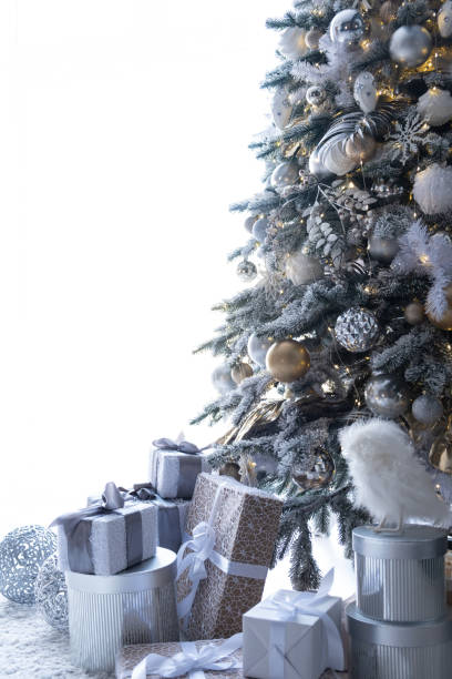 istock Beautiful Christmas tree indoors with white space for text 1354825592
