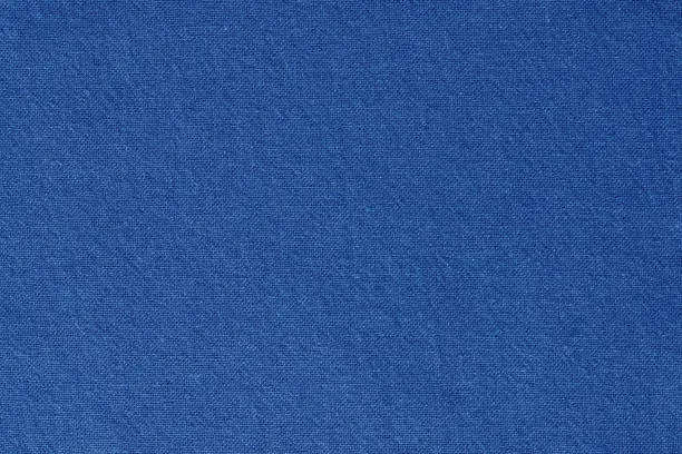 Blue cotton fabric cloth texture for background, natural textile pattern.