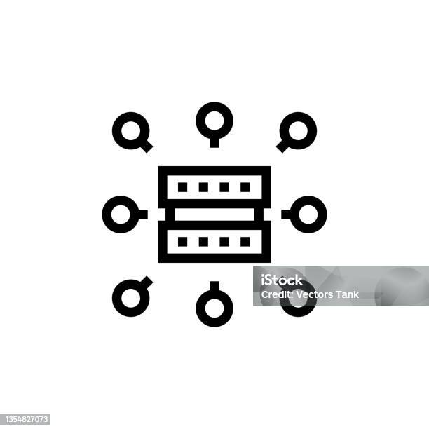 Computing Cluster Stock Illustration - Download Image Now - Computer ...