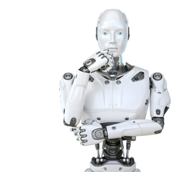 펜서스 자세를 한 로봇처럼 인간 - robot 뉴스 사진 이미지