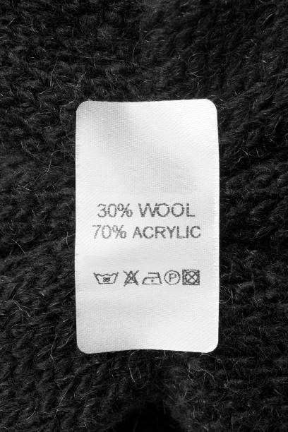 istock Composition and care clothing label 1354828910