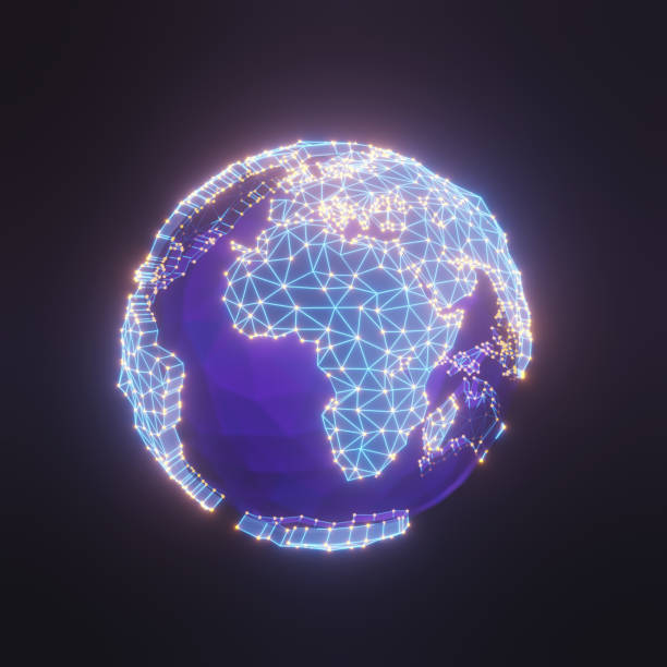 istock Abstract concept image of planet Earth with plexus effect 1354829489