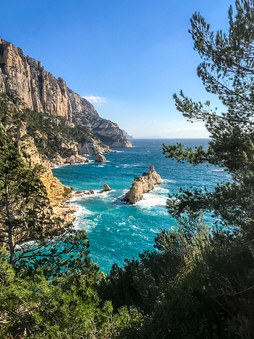 Calanques seascape and mountains, creeks of marseille, France