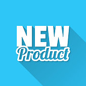 istock New Product. Icon on blue background - Flat Design with Long Shadow 1354830934