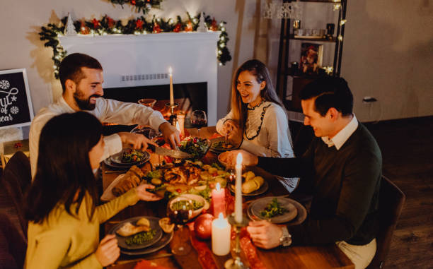 istock New year dinner at home with friends 1354831281