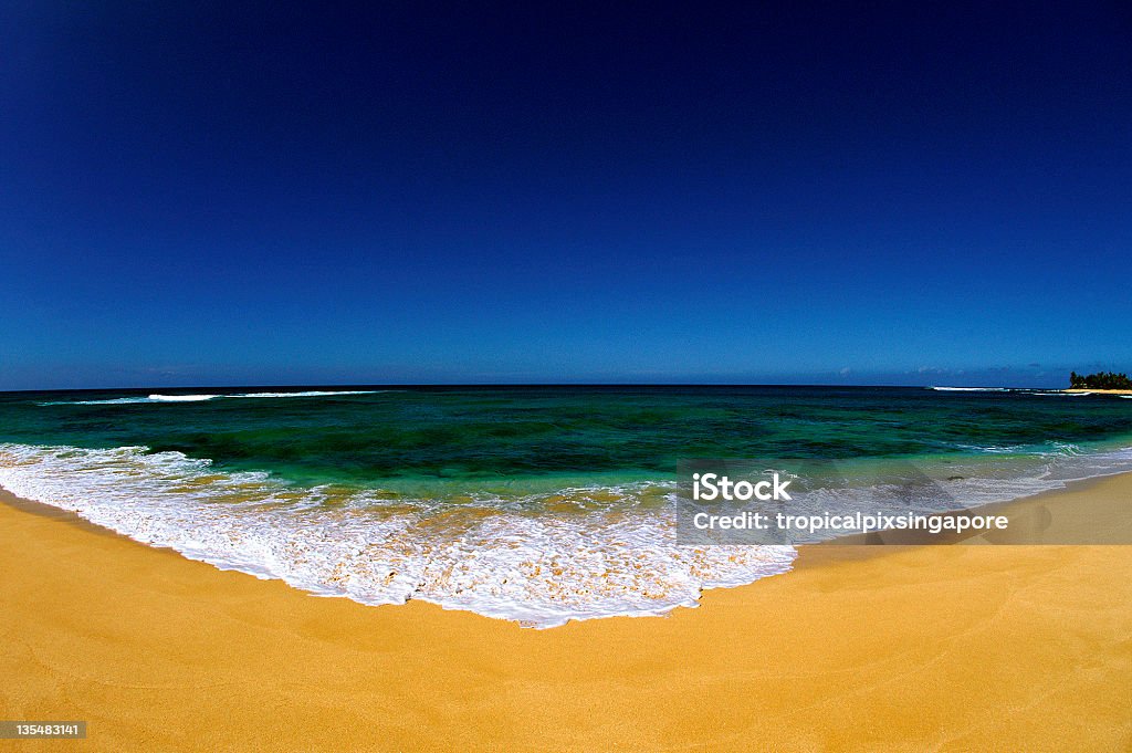 O'ahu, Havaí, EUA, North Shore, pôr do sol praia. - Foto de stock de Areia royalty-free