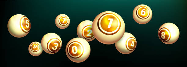 illustrations, cliparts, dessins animés et icônes de boules dorées brillantes réalistes avec des chiffres - sport pool game snooker sphere