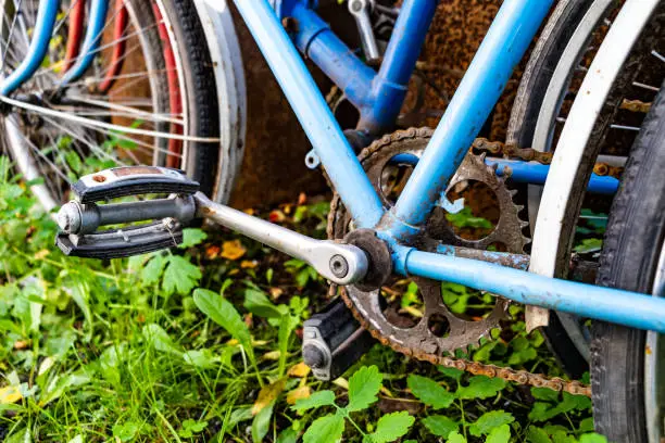 Old and Rusty Bicycle Details outdoor