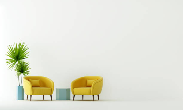 istock Modern cozy home and decoration and living room interior design and empty wall pattern background. 1354843690