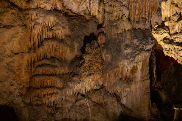 istock abstract background of stalactites, stalagmites and stalagnates in a cave, horizontal 1354846345