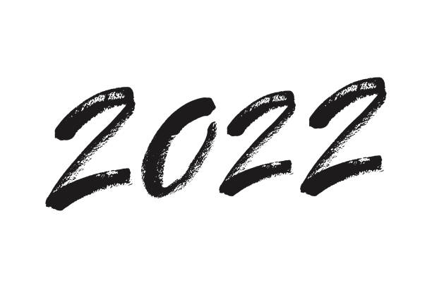 istock Happy New Year 2022 calligraphy. Ink lettering card 1354846812