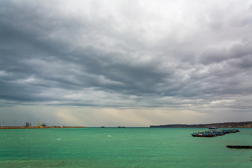 chabahar, iran 27 october 2021, view from the international Port of Shahid Beheshti in chabahar, iran