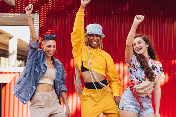 Female friends dancing and having fun