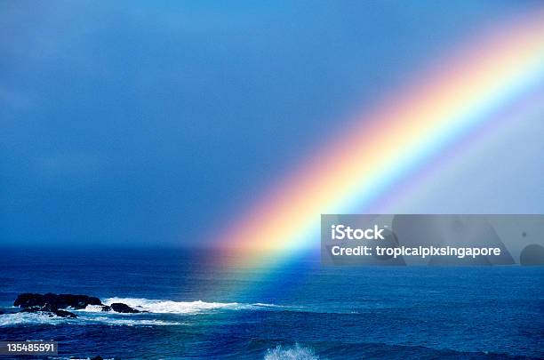 Rainbow Over The Pacific Ocean Near Oahu Hawaii Usa Stock Photo - Download Image Now