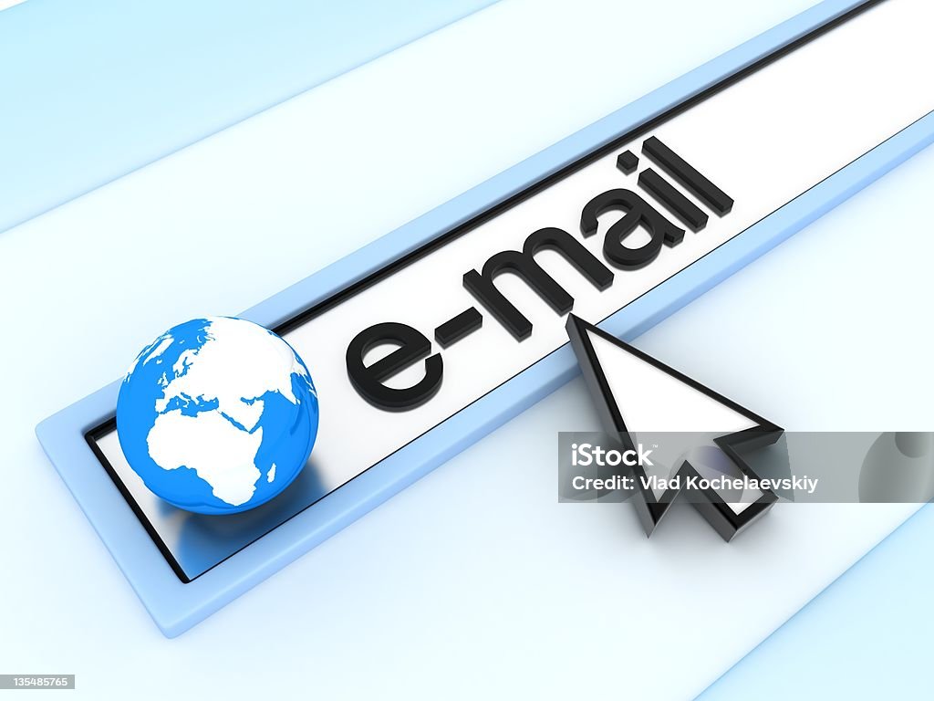 Address line, e-mail Abstract assress line, E-mail  (done in 3d) Arrow Symbol Stock Photo