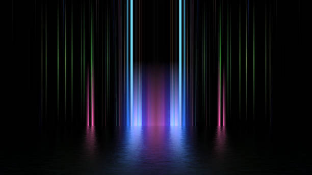 istock Futuristic concept empty show scene Abstract geometric glow neon background,  technology banner. Product display, Scene 3D Render 1354864772