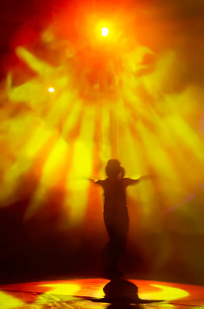 istock Girl Dances in Light Show 135486545