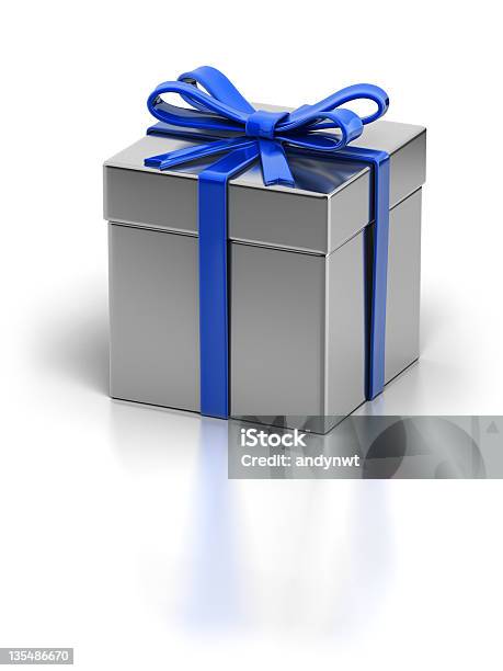 Elegant Giftbox Stock Photo - Download Image Now - Gift Box, Silver - Metal, Silver Colored