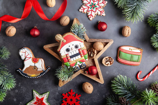 istock Walnuts and Christmas handmade gingerbread cookies. 1354871320