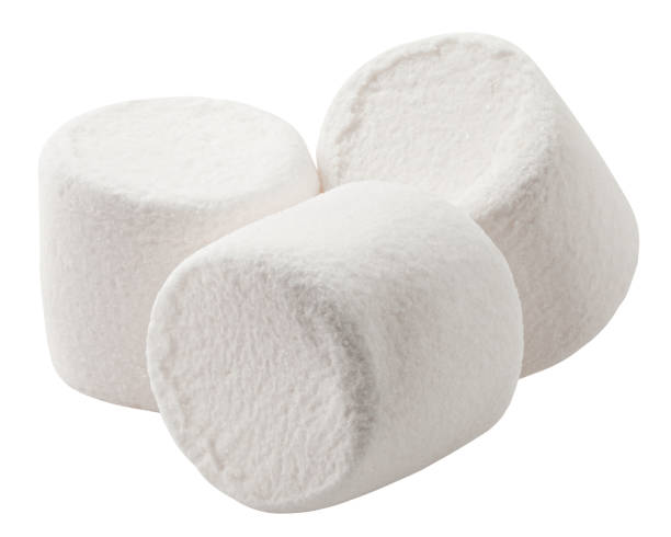 marshmallow isolated on white background, clipping path, full depth of field