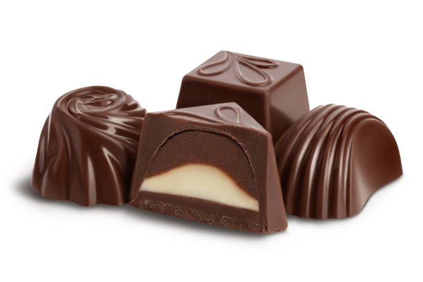 istock Chocolate candy isolated on white background with clipping path and full depth of field 1354887138