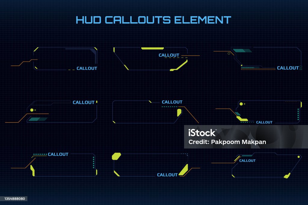 Callout Frame Hud Futuristik Callout Frame Template Infografis Elemen Vector Set ...