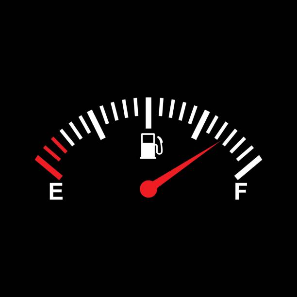 istock Fuel Gauge, Fuel indicators gas icon isolated on white and black background, Dial of measurement, Petrol level, Indicators on dashboard in auto. Vector 1354891648
