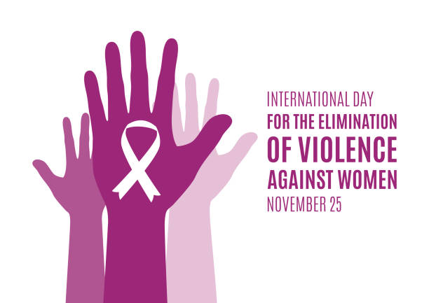 internationaler tag zur beseitigung von gewalt gegen frauen - häusliche gewalt stock-grafiken, -clipart, -cartoons und -symbole