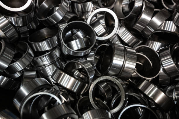 istock Texture background, round metal rings blanks for bearings 1354904804