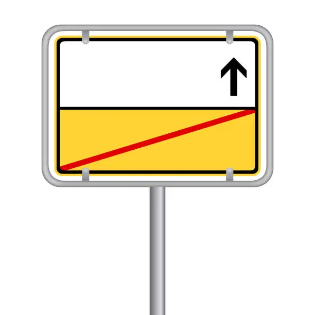 Vector illustration of Town sign - Exit sign without text. Isolates vector Eps10.