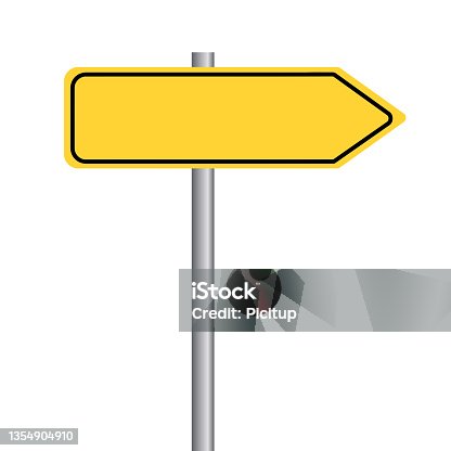istock Signpost sign towards the arrow in yellow color 1354904910