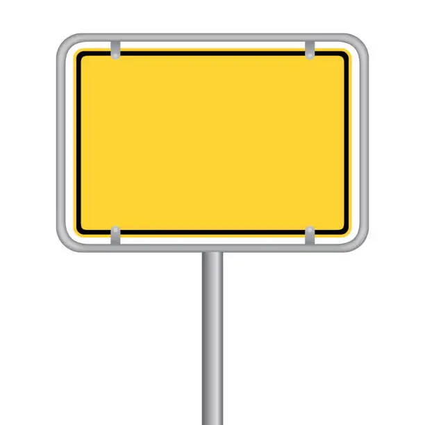 Vector illustration of Town sign - Town entrance sign without text. Vector Eps10.