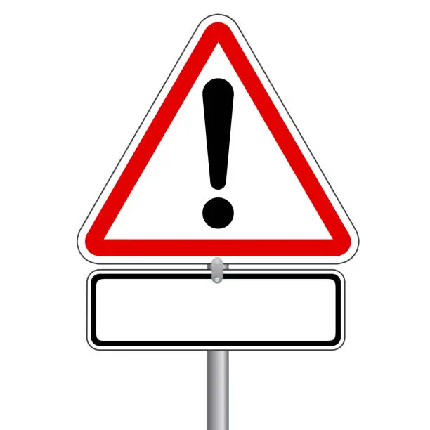 Vector illustration of Traffic sign - Attention danger point without text. Vector Eps10.