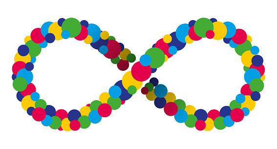 Infinity Multicolored Big Dot Symbol
