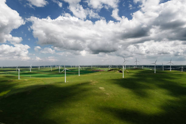istock Aerial View of Wind Turbine 1354908144