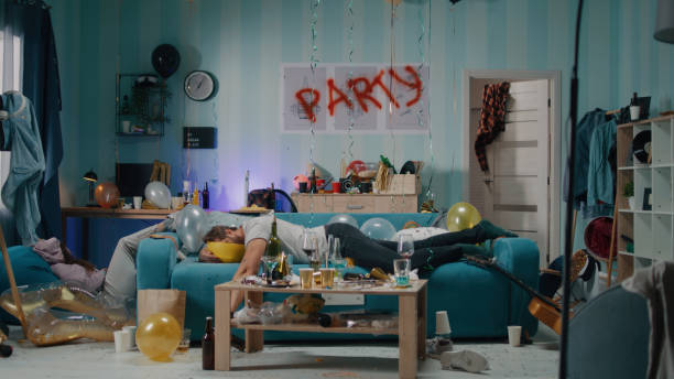 istock Man waking up after party 1354909580