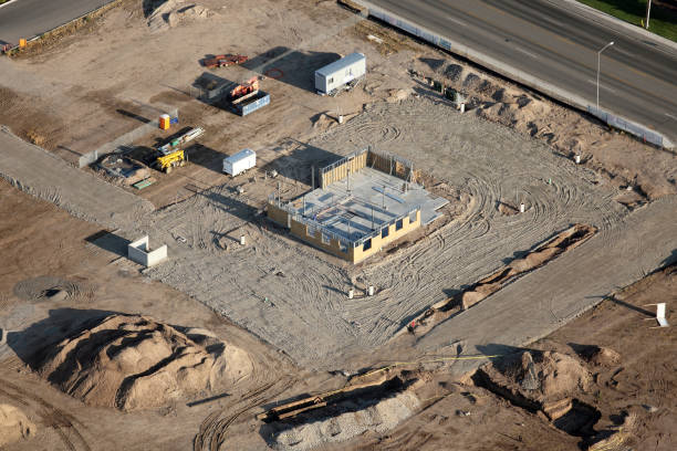 istock Commercial construction site aerial 1354912581