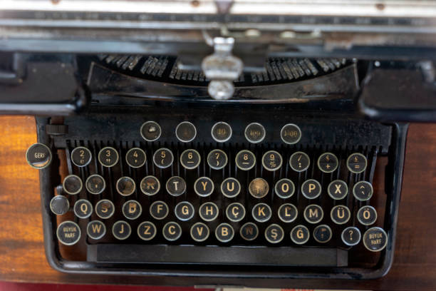 istock old typewriter with f keyboard , Turkish characters 1354920288