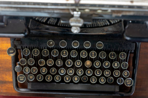 istock old typewriter with f keyboard , Turkish characters 1354920450